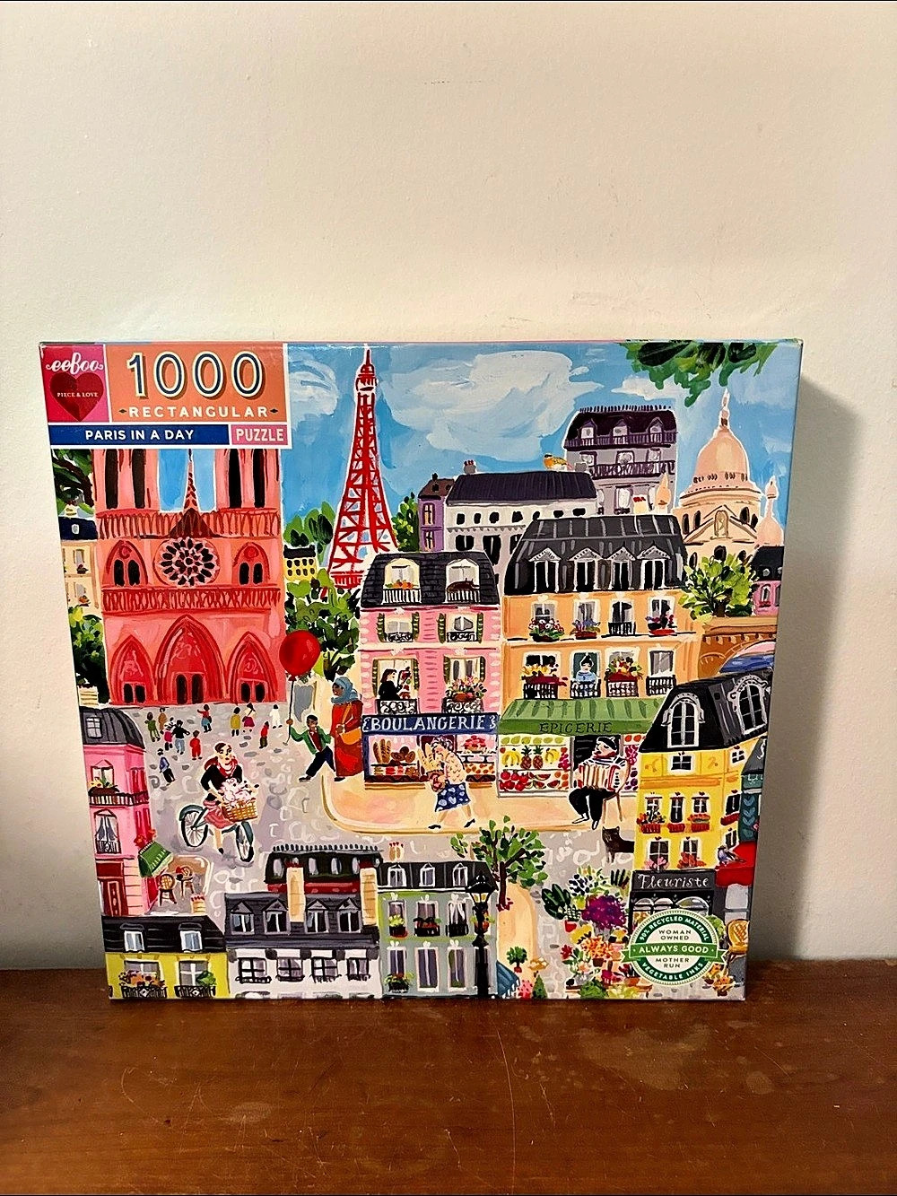 eeBoo Paris in a Day 1000-Piece Jigsaw Puzzle 1000-Piece Paris Puzzle
